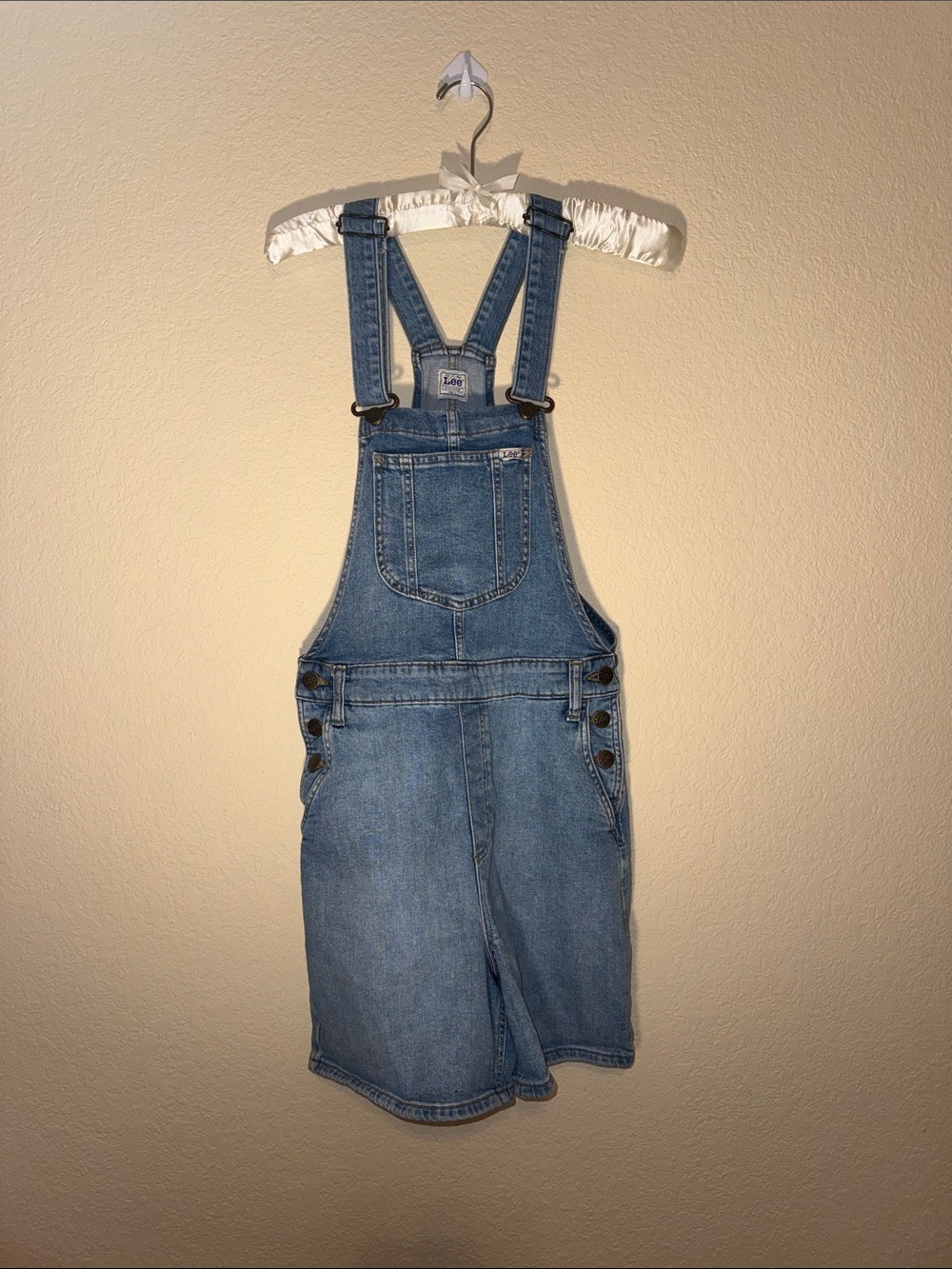 Lee Light Blue Denim Short Overalls